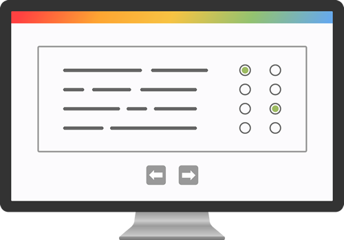 A computer monitor displaying a Discover Profiles questionnaire